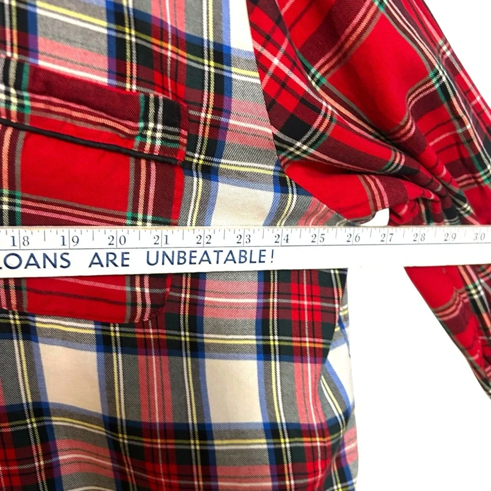 J.crew 2X Long-sleeve flannel pajama short set cocktail plaid lightweight cozy